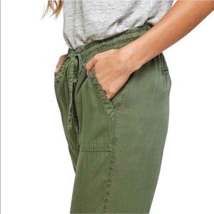 UGG Army Green 100% Tencel Cuff Hem Elastic Waist Pants